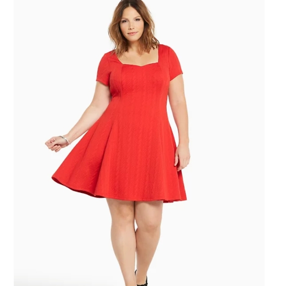 NWT- Torrid textured knit skater dress size 1 - Picture 2 of 10